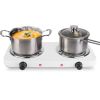 2000W Electric Double Burner Portable Coil Heating Hot Plate Stove Countertop RV Hotplate with Non-Slip Rubber Feet