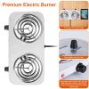 2000W Electric Double Burner Portable Coil Heating Hot Plate Stove Countertop RV Hotplate with Non-Slip Rubber Feet