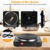 1500W Electric Single Burner Portable Heating Hot Plate Stove Countertop RV Hotplate with Non-Slip Rubber Feet