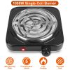 1000W Electric Single Burner Portable Coil Heating Hot Plate Stove Countertop RV Hotplate with Non-Slip Rubber Feet