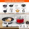 2000W Electric Double Burner Portable Coil Heating Hot Plate Stove Countertop RV Hotplate with Non-Slip Rubber Feet