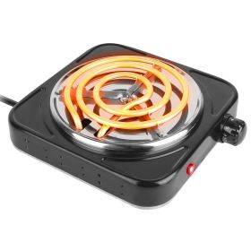 1000W Electric Single Burner Portable Coil Heating Hot Plate Stove Countertop RV Hotplate with Non-Slip Rubber Feet (Type: Single Burner, Color: Black)